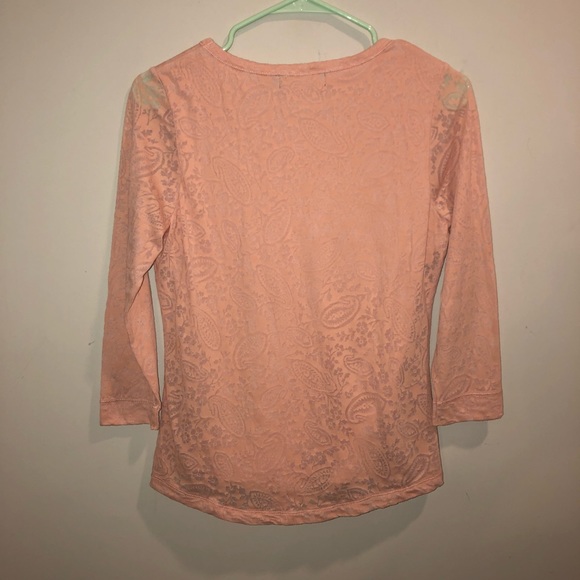 Lauren Ralph Lauren Lace Pink Orange Long Sleeve - Picture 6 of 6
